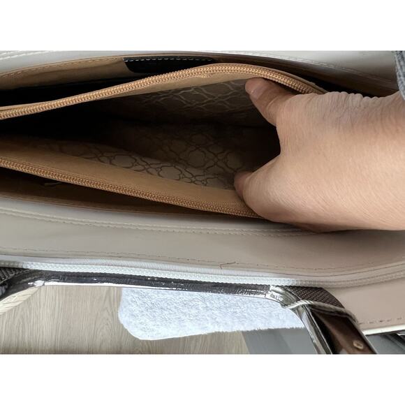 Daniela Moda Black / white Leather Handbag Dual Handles Tote Shoulder Strap NWT - Picture 8 of 16